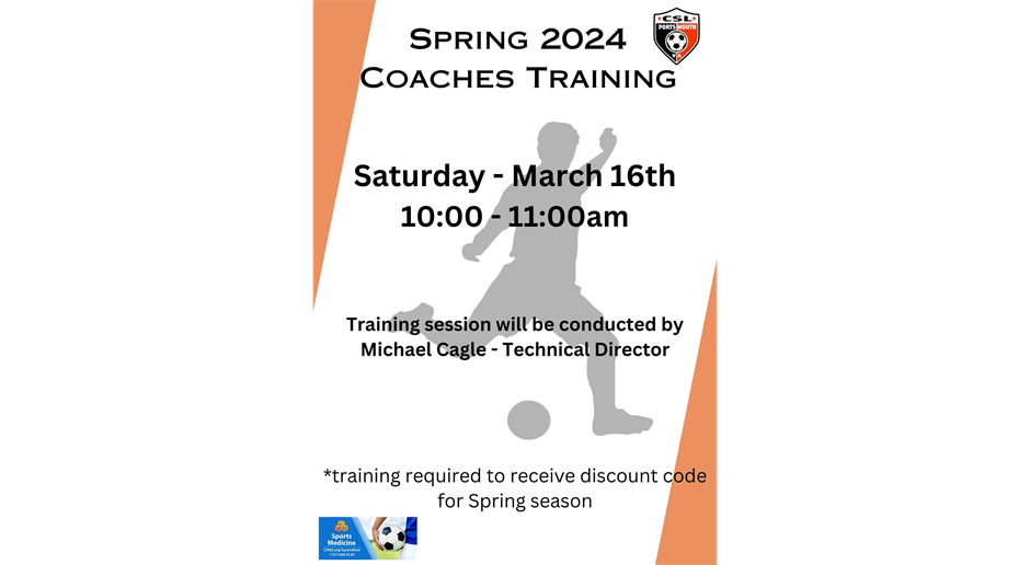 Coaches Training 3/16  at 10am