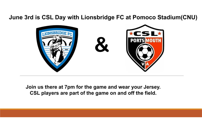 CSL night at the Lionsbridge  FC game, June 1st