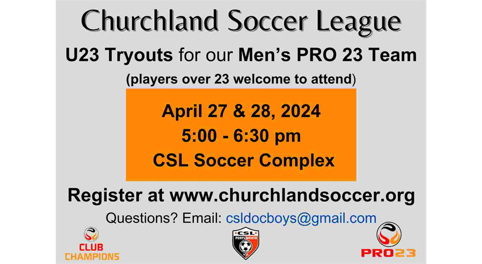 Tryout for the New Mens' Pro23 Team