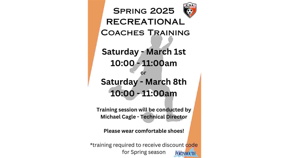 Coaches Training  3/8 at 10am