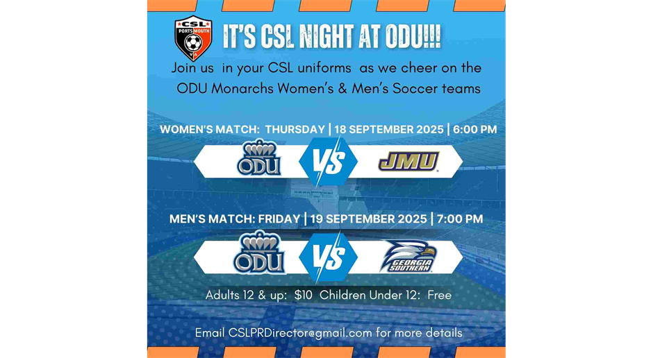 CSL Night at ODU for the Women's and Men's Teams 