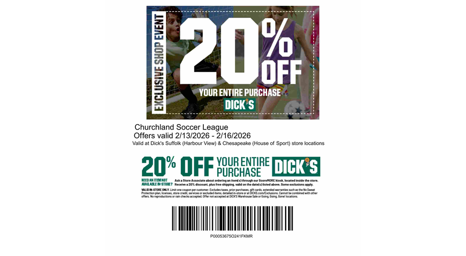 Dick's Day for CSL is  February 13th - 16th