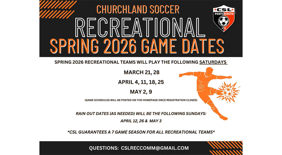 MARK YOUR CALENDARS- REC SPRING 2026 PLAY DATES